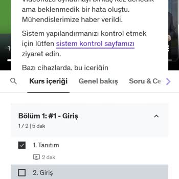 Udemy Videolara Birkaç Dakika Oynatıldıktan Sonra Duraksayıp Oynatılmıyor