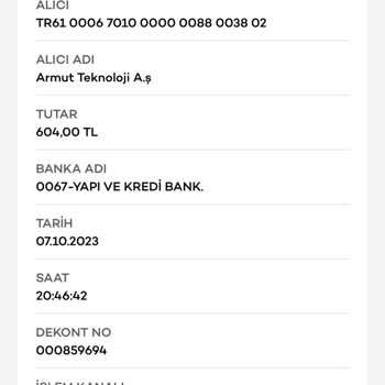 Armut EFT İle Bakiye Yükleme Yaptım Hesabıma Henüz Geçmedi Gönderdiğim Rakam