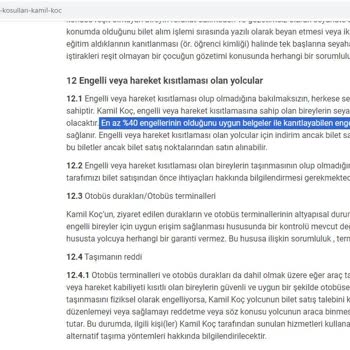 Kamil Koç Engelli İndirimi Yanıltması