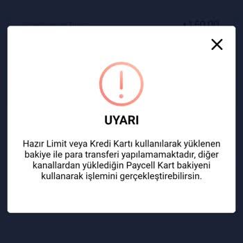 Paycell Hazır Limit IBAN'a Transfer Olmuyor!