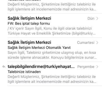 Türkiye Hayat Emeklilik BES İptal/ M. Temsilcisine Bağlanamama