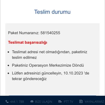 PTT Kargo Kargomun Gecikmesi Ve Yanıltıcı Mesajlar