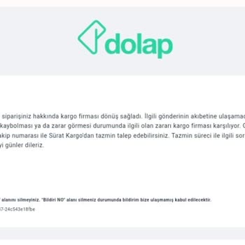 Sürat Kargo Ürünümü Kaybetti Ve Dönüş Sağlamıyor