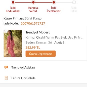 Trendyol'da İade Edilen Ürünün Ücretinin Yatırılmaması