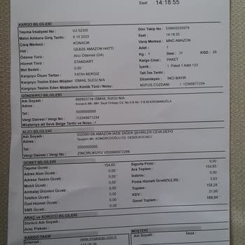 MNG Kargo Kargo Taşıması Sorumluluk Belgesi