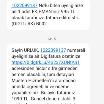 Digiturk Ekipman Parası. Normalde Getirdikleri Gibi Almaları Lazım