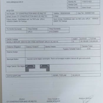 Enza Home Ürün Teslimatının Yapılmaması