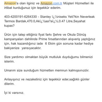 Amazon Temsilcileri Hatalı Bilgi Veriyor