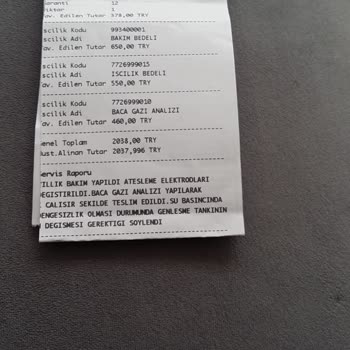 Buderus Tekirdağ Süleymanpaşa Yetkili Servisinin Fatura Şişirmesi.