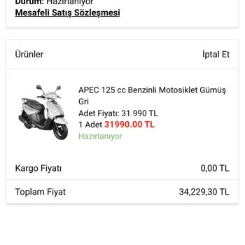A101.com'dan Motor Aldım Evraklarım Hala Gelmedi