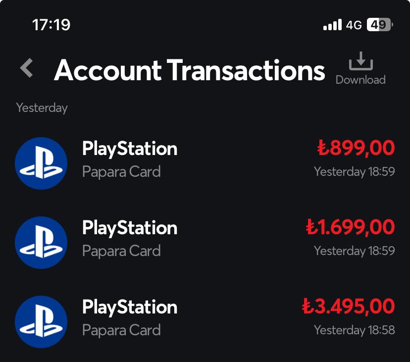 Unauthorized PlayStation Charges Papara Account Drained Without My