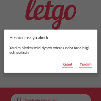 Letgo Hesap Askı Problemi