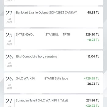 Ziraat Bankası Eksi Combo Lira Borç Yansıtma