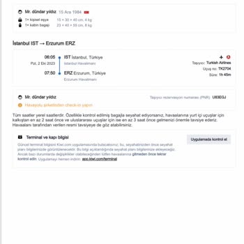 THY Aynı Gün Aynı Yöne İki Bilet