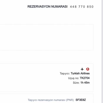 THY Aynı Gün Aynı Yöne İki Bilet