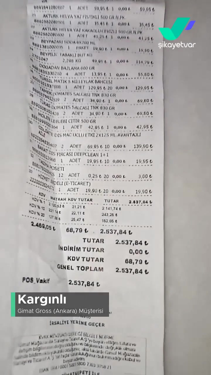 Gimat Gross (Ankara) Kokmuş Gıda Satıyor! videonun kapak resmi