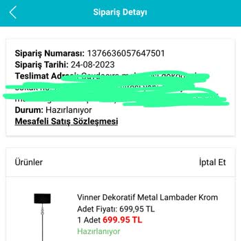A101 2 Ay Önce Aldığım Ürünümü Göndermiyor