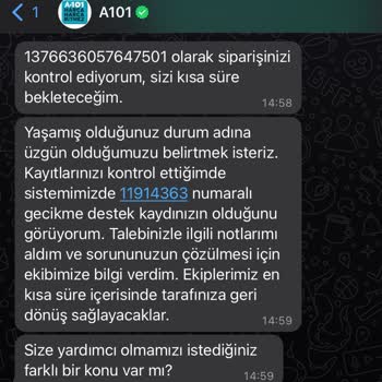 A101 2 Ay Önce Aldığım Ürünümü Göndermiyor