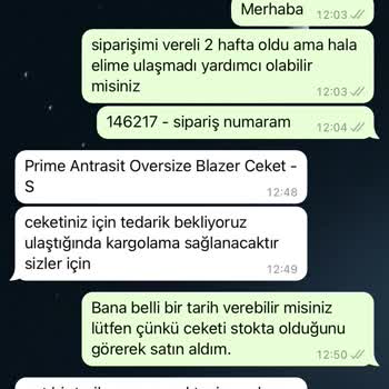 Öykü Fashion 1 Aydır Siparişimi Kargoya Vermediler!