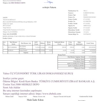 Ebebek Geciken Kargo, İptal Edilmeyen Siparişler, Kargo Başına Kesinti
