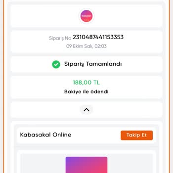 Kabasakalonline Gönderim Ve Ürün Hatası
