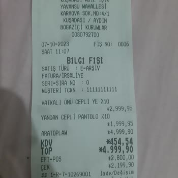 Adil Işık Group Kuşadası Mağazasından Aldığım Ürünü İade Etmek İstiyorum