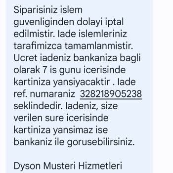Dyson Siparişimi Sürekli İptal Ediyor.