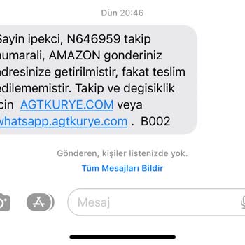 Amazon AGT Kurye Kargolarımı Teslim Etmiyor Sorunu Çözmüyorlar Ve Tekrarlıyor
