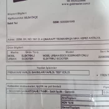Goldmaster Akü Bitti Tamir Edilmeden Geri Geldi