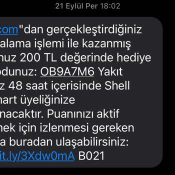 Shell Hediye Yakıt Gelmedi