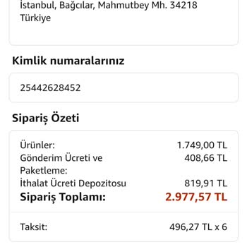 Amazon İthalat Ücreti Depozitosu İade