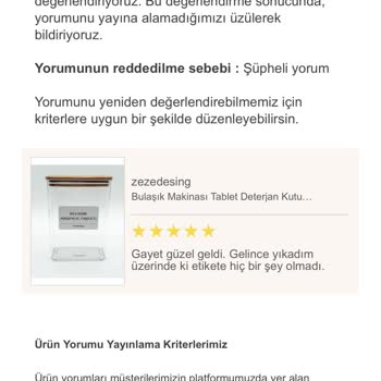 Trendyol Da Yaptığım Her Yorum Şüpheli Yorum Oluyor.