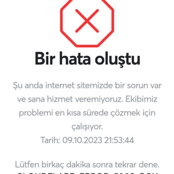 Papara Uygulaması Hata Ekranı