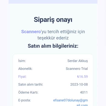 Scannero Kayıt Ve Ücret İşlemleri