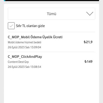 Vodafone Fatura Öderken C Mop Click Play Diye Bir Ücret Alması