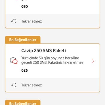 Vodafone SMS Paketi Yapamıyorum
