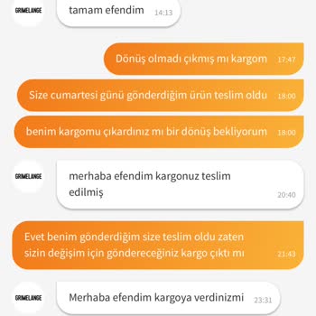 Grimelange Değişim Diyor Ürünü Alıyor Yenisini De Göndermiyor