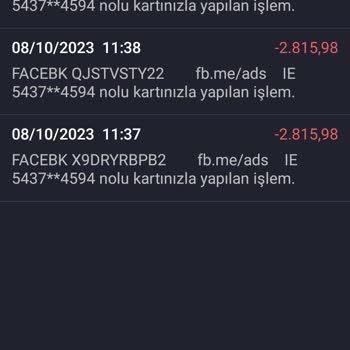 Facebook Kredi Kartımdan İzinsiz Para Çekilmesi