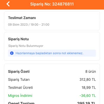 Migros Sanal Market Teslimat Sorunu