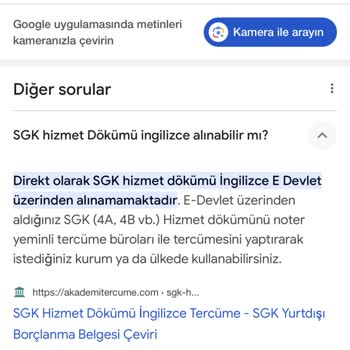SGK E Devletten İngilizce Döküm Alamama