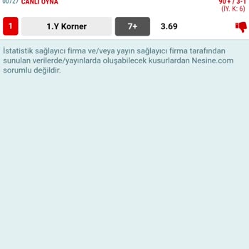Nesine Kupon Eksik Korner Hesaplanmadı