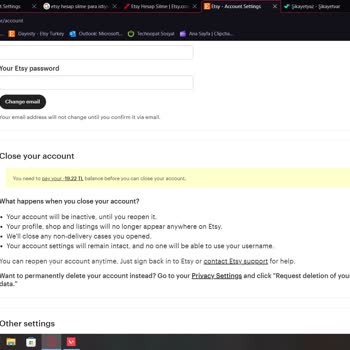 Etsy.com Etsy Hesap Kapatmak İçin Ücret İstiyor