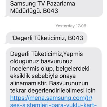 Samsung TV Ve Soundbar Alımında Hediye Paracard Verilmesi