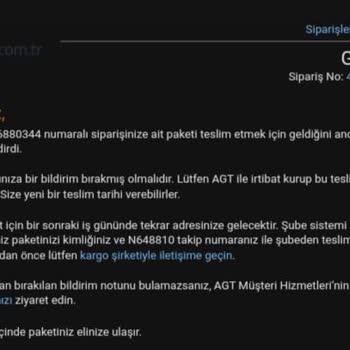 AGT Kurye Firması Kargo Teslim Edememekten Muzdarip.
