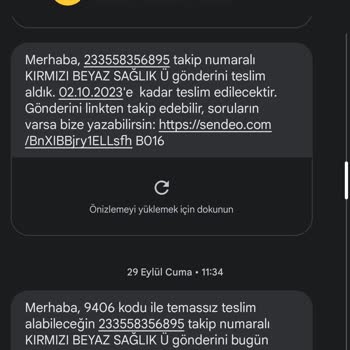 Sendeo Teslim Edilmeyen Kargo!