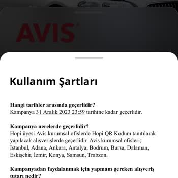 Avis Kampanyada Belirtilen Şartların Gerçekte Sağlanmaması