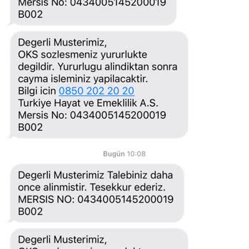 Türkiye Hayat Emeklilik Türkiye EMK BES İptal Etmiyor