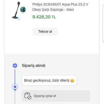 Hepsiburada'nın Siparişi Göndermeden İptal Ediyor.