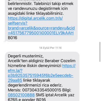 Arçelik Servis Desteği Mağduriyeti