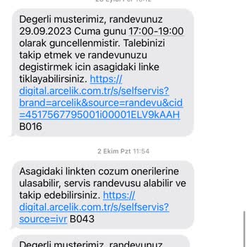 Arçelik Servis Desteği Mağduriyeti